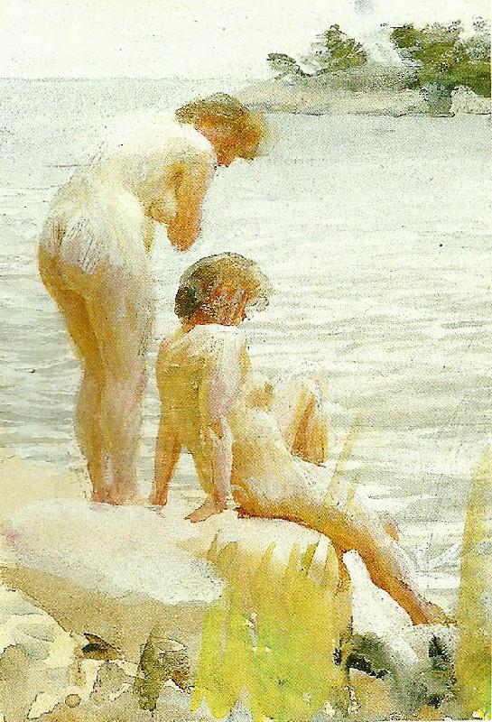 Anders Zorn tva flickor pa klipphall